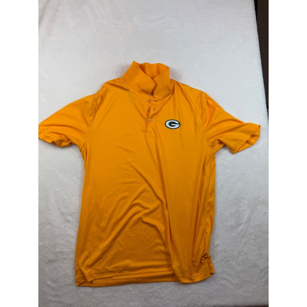 Fanatics Green Bay Packers Mens Gold Polo Shirt NFL Football Size Large L